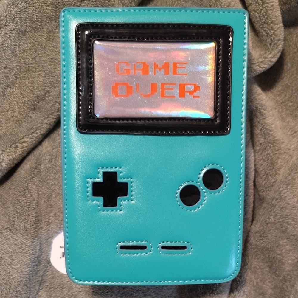 Teal Gameboy Inspired Purse  with 'Game Over' Display